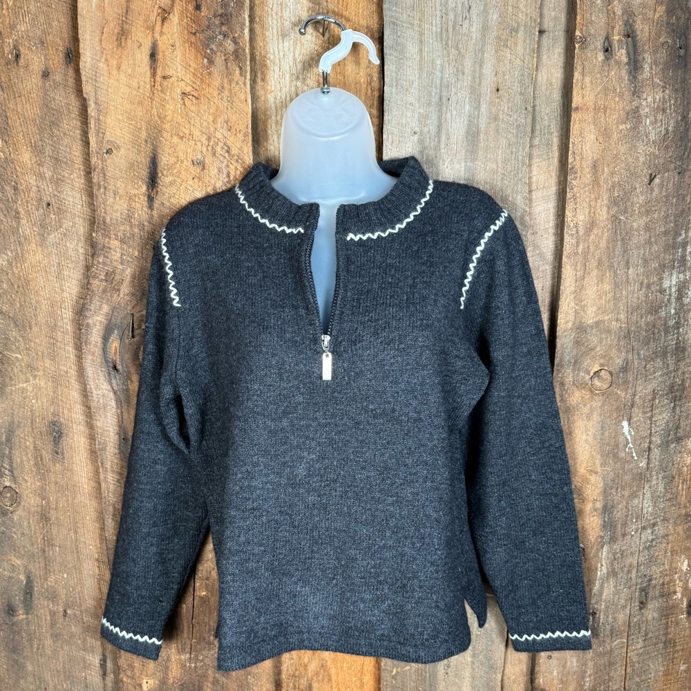 Alps Gray Lambswool Sweater - size medium